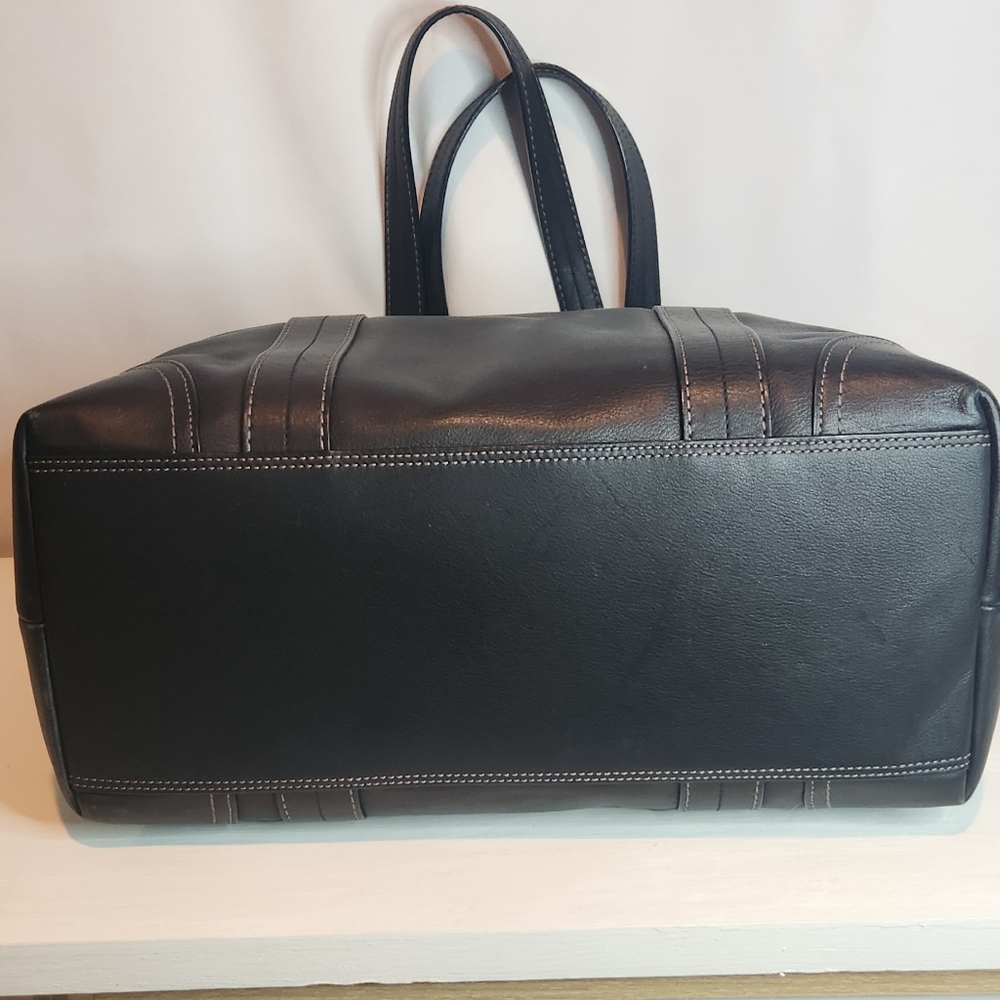 AUTHENTIC COACH HAMPTON TOTE Smooth Black Leather F11202 - Picture 5 of 13